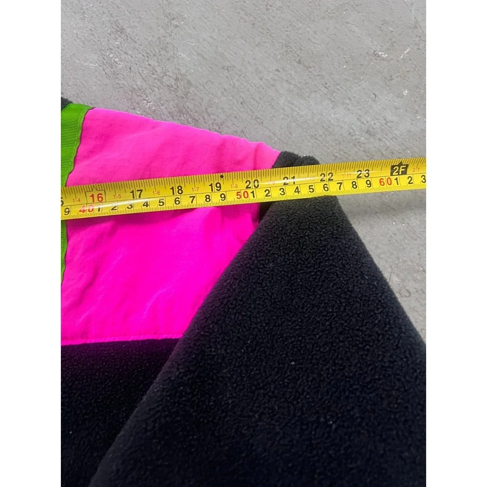 The North Face Jacket Mens Medium Pink Black Colorblock Fleece 1/2 Zip Gorpcore